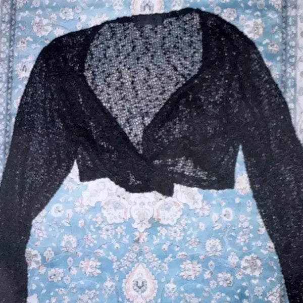 [BUNJANG] Black Cropped Knit Cardigan / 블랙 여름 가디건
