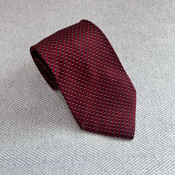 [BUNJANG] Cambridge Members Burgundy Dot Necktie / 캠브리지 멤버스 버건디 도트 넥타이