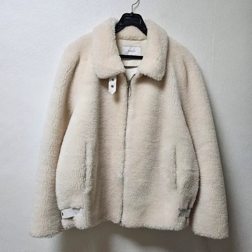 [BUNJANG] ROOM 9 100% Real Wool Fleece Jacket Beige Size 66 / ROOM 9 100%리얼 양털 뽀글이 자켓 66