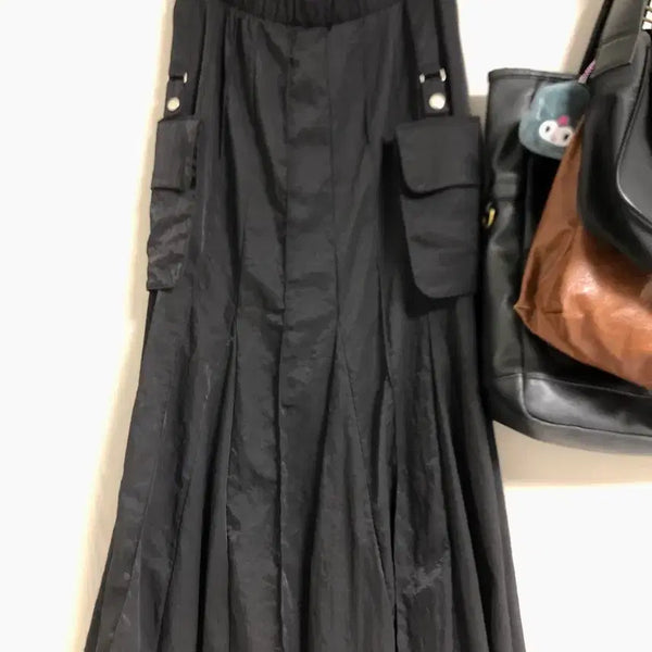 [BUNJANG] Vintage Pocket Long Skirt Black / 빈티지 포켓 롱스커트 블랙 리피빈티지카모메산장와이즈걸차일드매거진미라이클립파우닝133