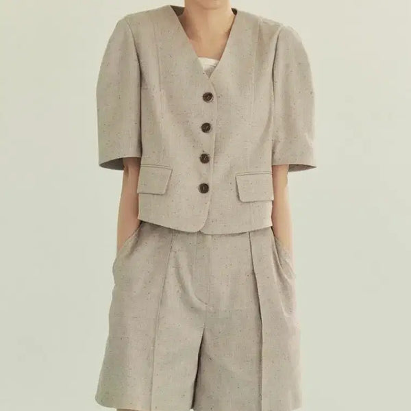 [BUNJANG] ON & ON Puff Sleeve Linen Jacket 2 / 온앤온 퍼프소매 린넨 자켓 2