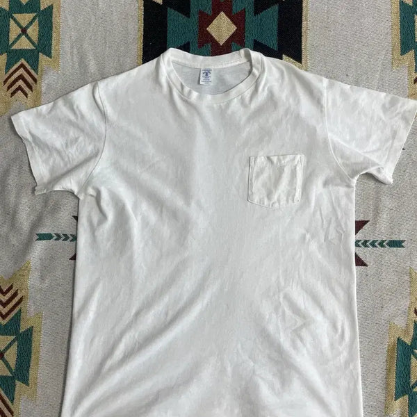 [BUNJANG] Bellwether White Short Sleeve Pocket T-Shirt / 벨바쉰 흰색 반팔 포켓 티셔츠