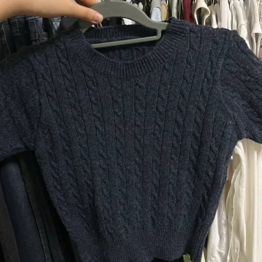 [BUNJANG] Navy Short Sleeve Knit / 반팔니트 네이비
