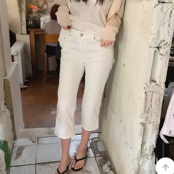 [BUNJANG] Hwangunni Capri Pants White / 황언니 카프리팬츠 화이트