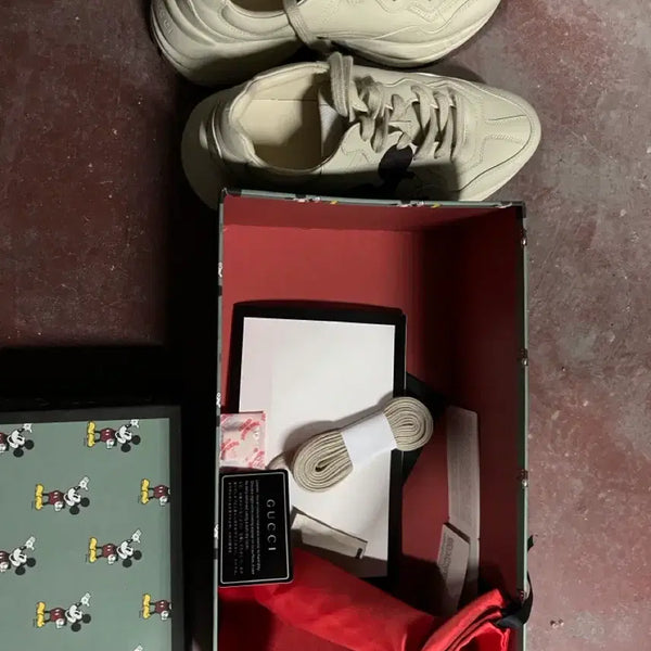 [BUNJANG] Gucci Mickey Mouse Sneakers Beige / 구찌 미키마우스 스니커즈 베이지