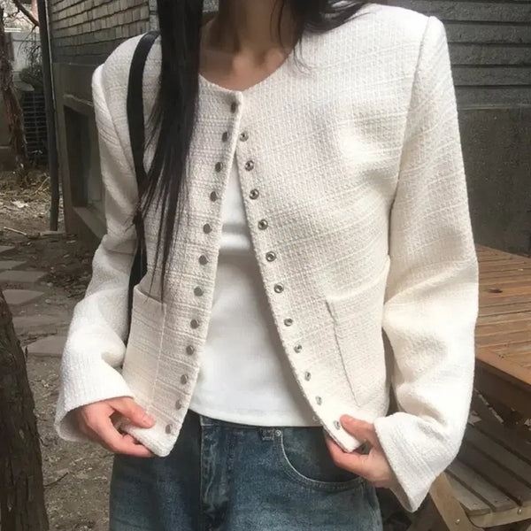 [BUNJANG] Wonder Wonder Tweed Jacket White / 원더원더 트위드자켓 화이트