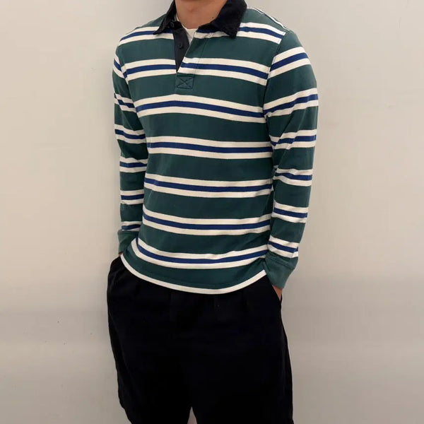 [BUNJANG] L.L.Bean Corduroy Collar Rugby Shirt / 엘엘빈 코듀로이카라 럭비티
