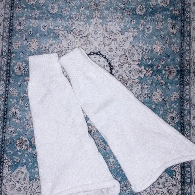 [BUNJANG] White Knit Leg Warmers / 화이트 레그워머