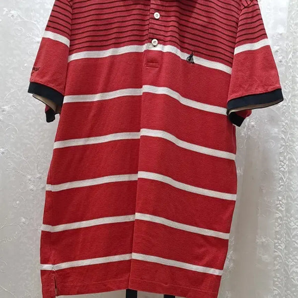 [BUNJANG] Beanpole Men's Striped Collar T-Shirt Size 100 / 빈폴 카라티셔츠  100