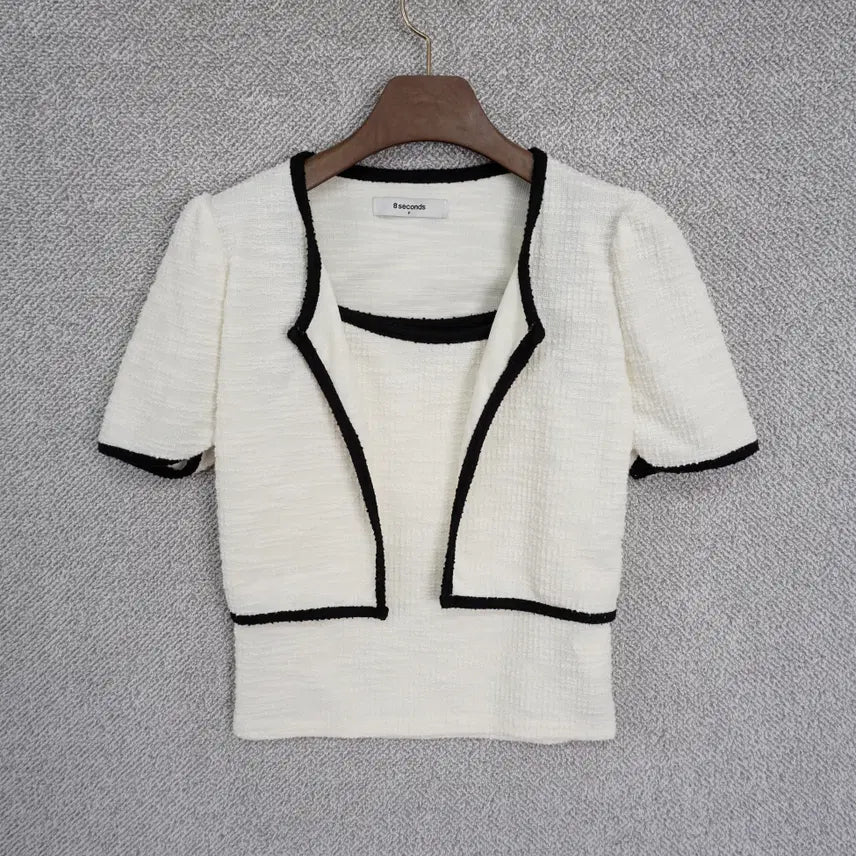 [BUNJANG] 8 Seconds 23SS Women's Tweed Blouse Jacket Set / 에잇세컨즈 23SS 여성 트위드 블라우스 자켓 세트 free