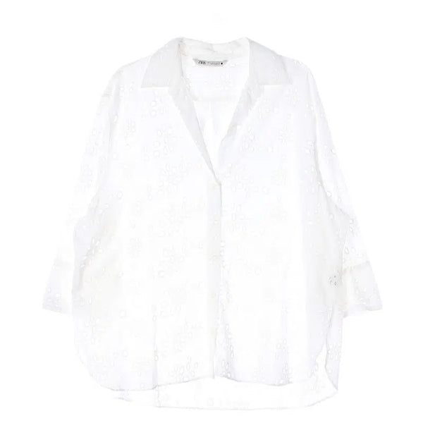 [BUNJANG] ZARA Embroidered Blouse Women's L / ZARA 자라 자수 블라우스/여성L/TTLAZU2015