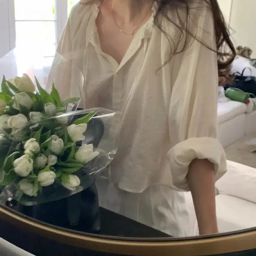 [BUNJANG] OUNCE Rain Blouse Cream / OUNCE 온스 레인 블라우스 크림