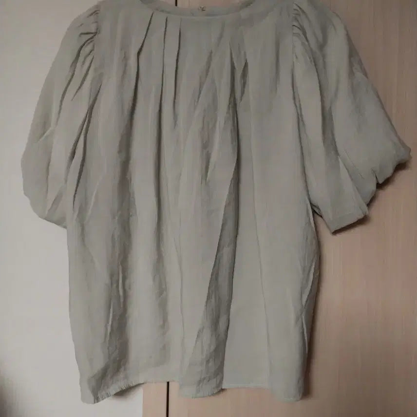 [BUNJANG] Plus Size Puff Sleeve Blouse Mint / 빅사이즈 블라우스 퍼프소매  77 88