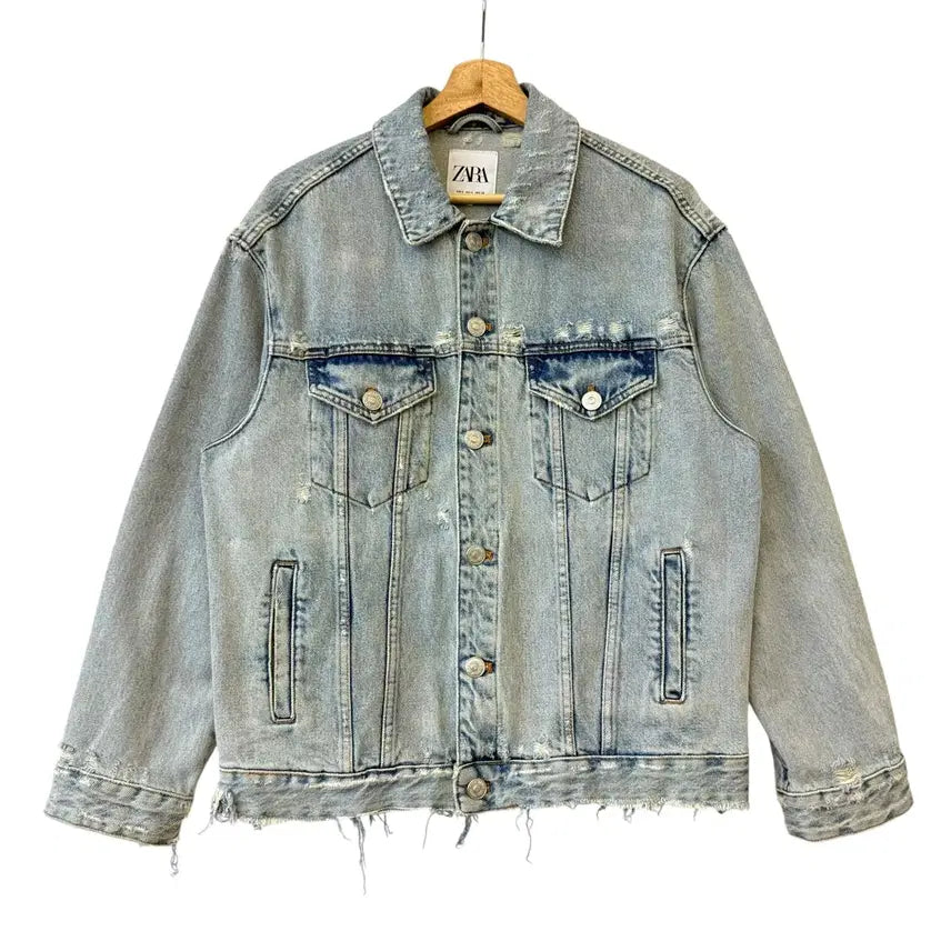 [BUNJANG] Zara Distressed Oversized Denim Jacket S / 자라 디스트로이드 오버핏 데님 자켓 S 정품
