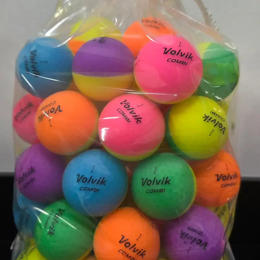 [BUNJANG] Volvik Combi A-Grade 3-Piece Matte Half-Half Color Lost Golf Balls (50-Piece) / 볼빅 콤비 A급 3피스 무광 반반볼 50구 컬러 로스트볼 중고골프공