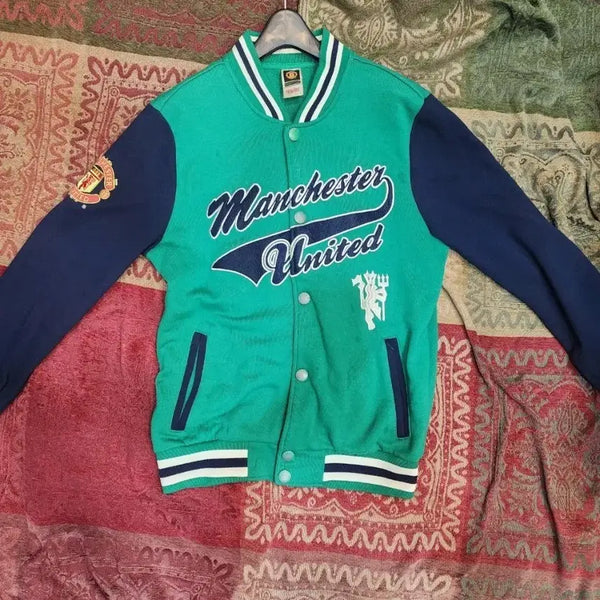 [BUNJANG] Manchester United Varsity Jacket Green/Navy / 맨체스터 유나이티드 바시티 자켓 그린/네이비