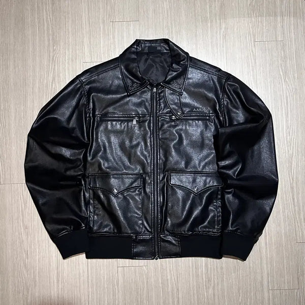 [BUNJANG] Arkham Western Collar Leather Jacket Black Size 2 / [아캄]웨스턴 카라 레더 자켓/블랙/size2