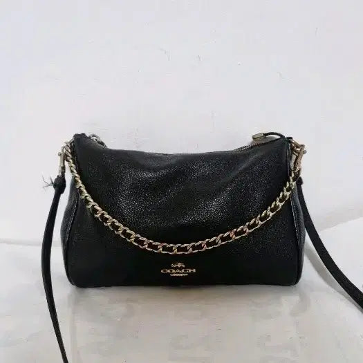 [BUNJANG] Coach Women's Black Chain Shoulder Bag / 코치 여성 가방 블랙 체인 숄더백