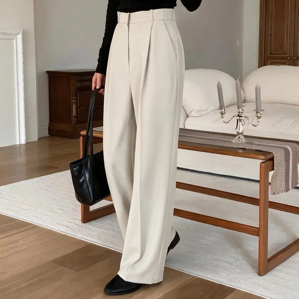 [BUNJANG] Women's Single-Pleat Wide-Leg Slacks / 새상품 여성 원핀턱 와이드슬랙스