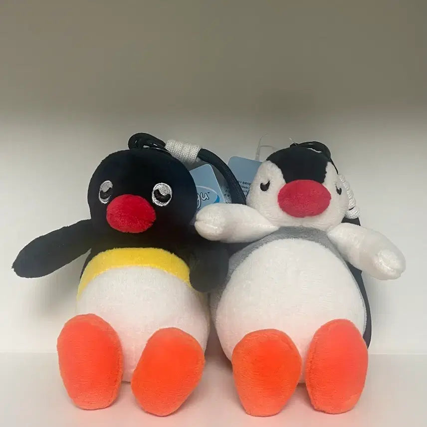 [BUNJANG] Pingu Pinguina Plush Keychain Set / 핑구 핑가 봉제 인형 키링 2종 일괄