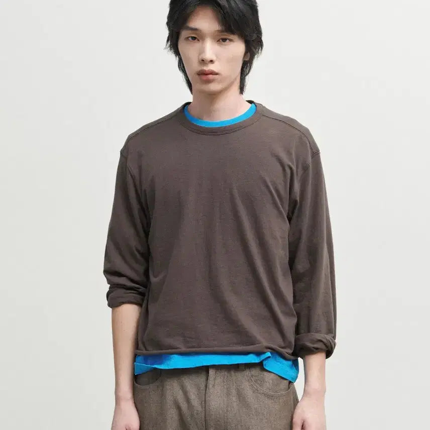 [BUNJANG] Brown Yak Cut Off Long Sleeve / (4) 브라운야드 컷오프 롱슬리브 브라운