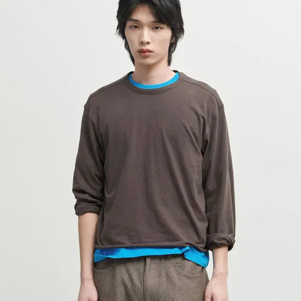 [BUNJANG] Brown Yak Cut Off Long Sleeve / (4) 브라운야드 컷오프 롱슬리브 브라운