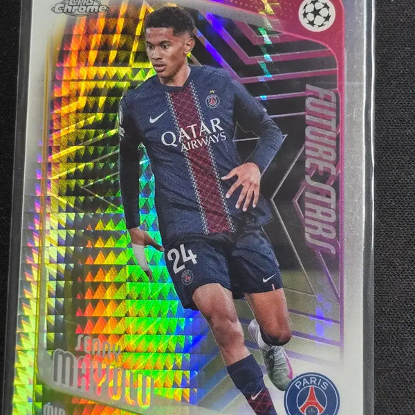 [BUNJANG] 25/26 Topps Chrome PSG Sani Maulu Refractor Soccer Card / 25/26탑스크롬 UCC PSG 세니 마율루 프리즘 리플랙터 축구카드