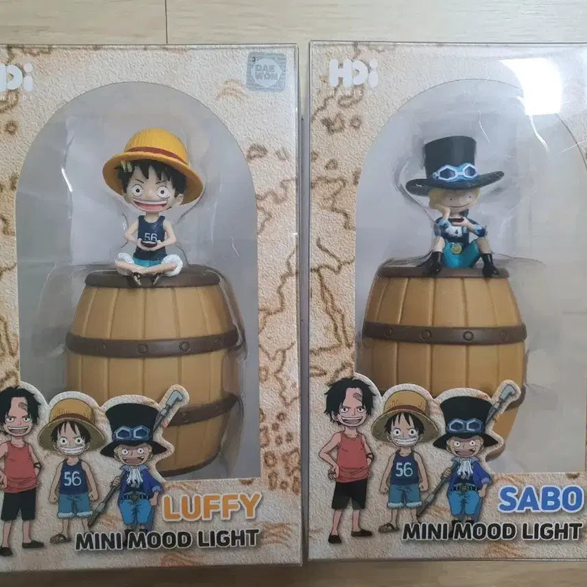 [BUNJANG] One Piece Mini Mood Lamp Bundle (Luffy/Sabo) / 일괄-원피스 미니 무드등 (루피/사보)