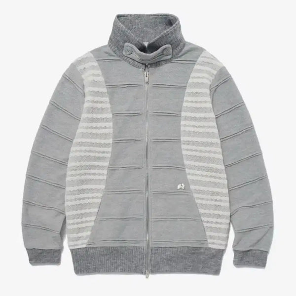 [BUNJANG] Hug Your Skin Flap Knit Zip-Up Grey / 허그유어스킨 플랩 니트 집업 그레이