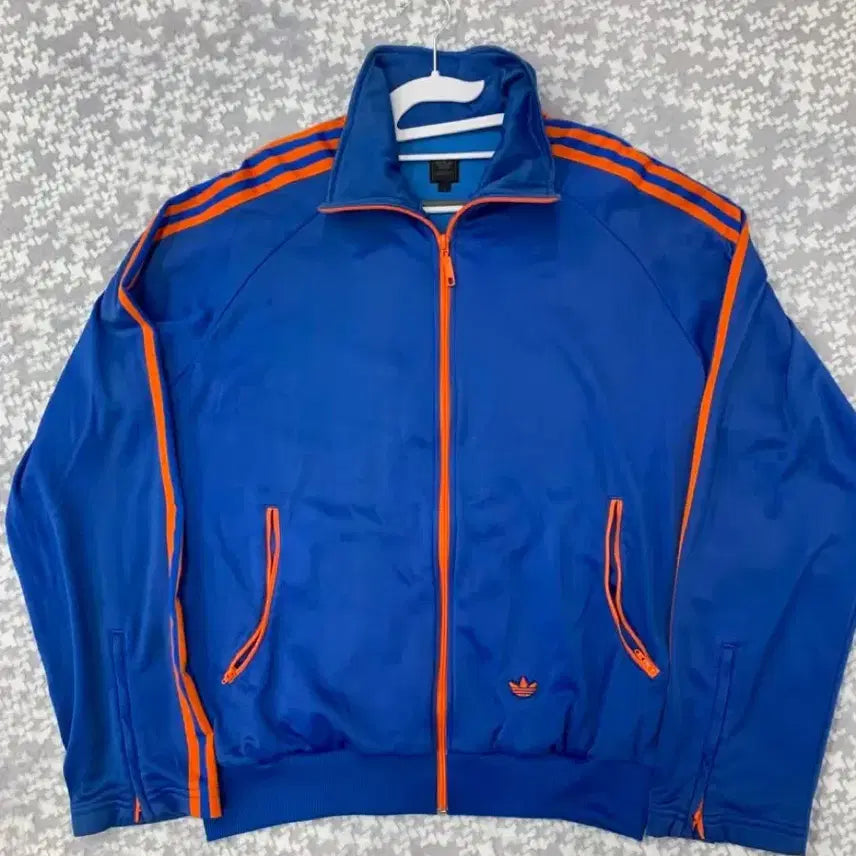 [BUNJANG] Adidas Track Top Blue/Orange L / 아디다스 트랙탑 블루/오렌지 L