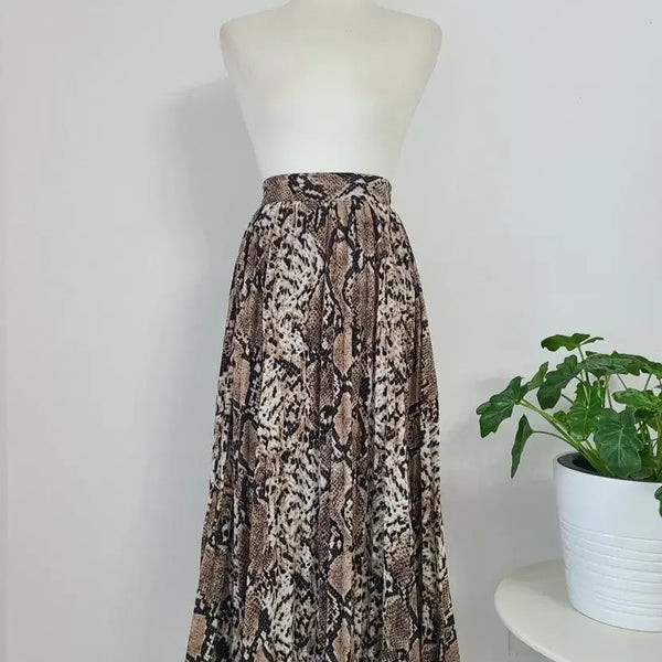 [BUNJANG] Re EDIT Python Print Pleated Long Skirt / 수입 Re EDIT 플리츠 롱스커트