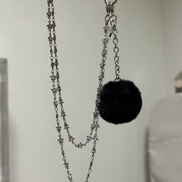 [BUNJANG] J.Choi Star Chain Pom Pom Keyring / 지초이 jx 별 체인 폼폼 키링