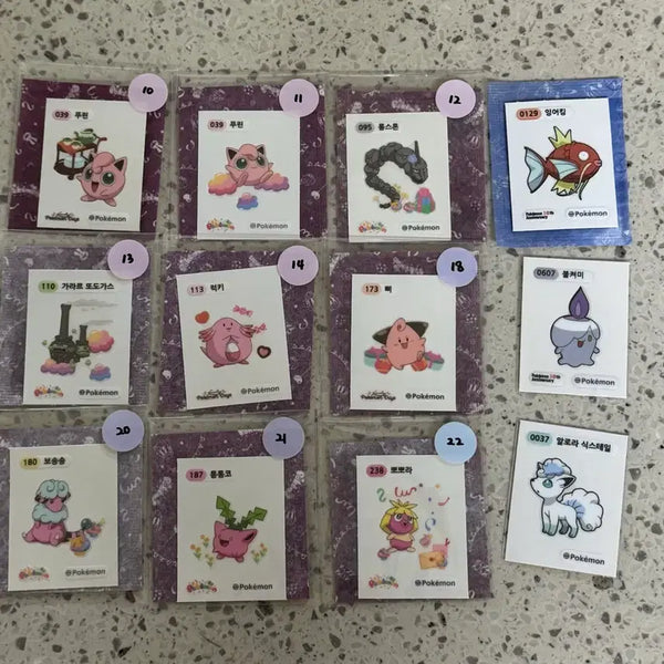 [BUNJANG] Pokemon Sticker Set (12 Types) / 포켓몬스터 띠부씰 일괄 12종 (러블리,30주년 등)
