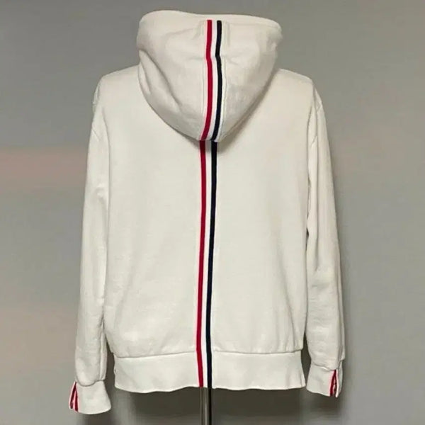 [BUNJANG] Thom Browne White Back Tricolor Stripe Hoodie / 톰브라운 백삼선 후드티