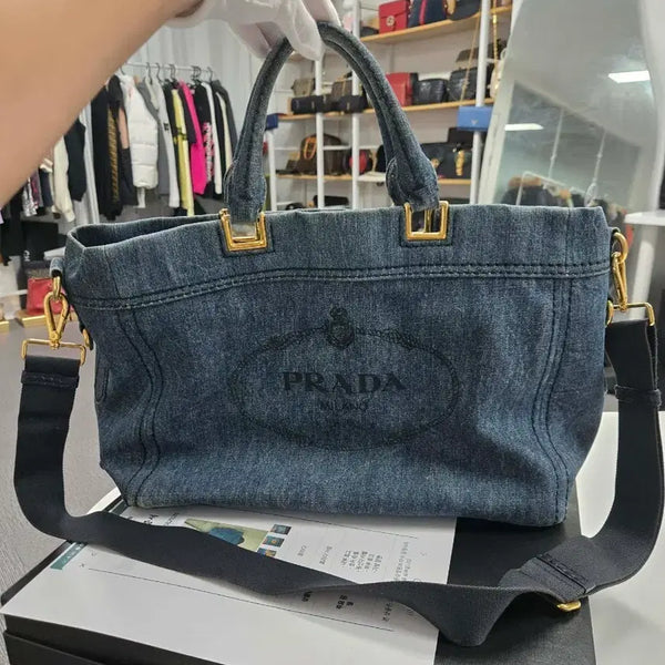 [BUNJANG] Prada Denim Shoulder Bag / [정품] 프라다 데님 숄더백