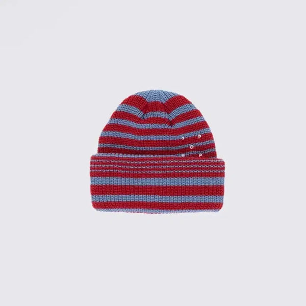 [BUNJANG] POP TRADING CO. Stripe Beanie Red/Dutch Blue / POP TRADING CO 스트라이프 비니 얼스 레드/더치 블루