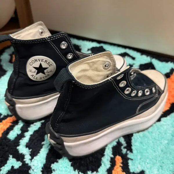 [BUNJANG] Converse Run Star Hike Black/White Sneakers / 컨버스 런스타 하이크 블랙/화이트 240
