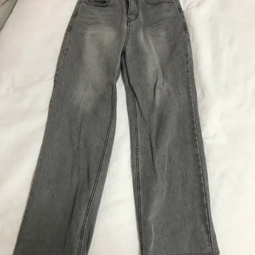 [BUNJANG] 8seconds Grey Wide Denim Pants / 에잇세컨즈 그레이 와이드 데님 팬츠
