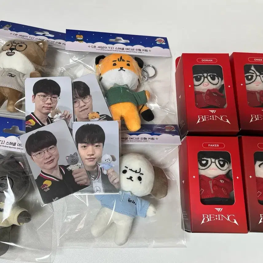 [BUNJANG] T1 25cm Onsesti & Humanoid Doll Keyring Bundle Set / 일괄판매) 티원 25 온세티 인형 도란 오너 페이커 케리아