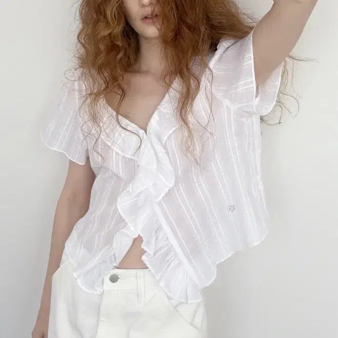 [BUNJANG] Poete MORI FLOW BLOUSE - White / Poete MORI FLOW BLOUSE_white
