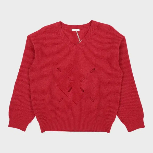[BUNJANG] Mounseon Hole Oversized Knit - Wine / [One size]문선 Hole over sized knit wine