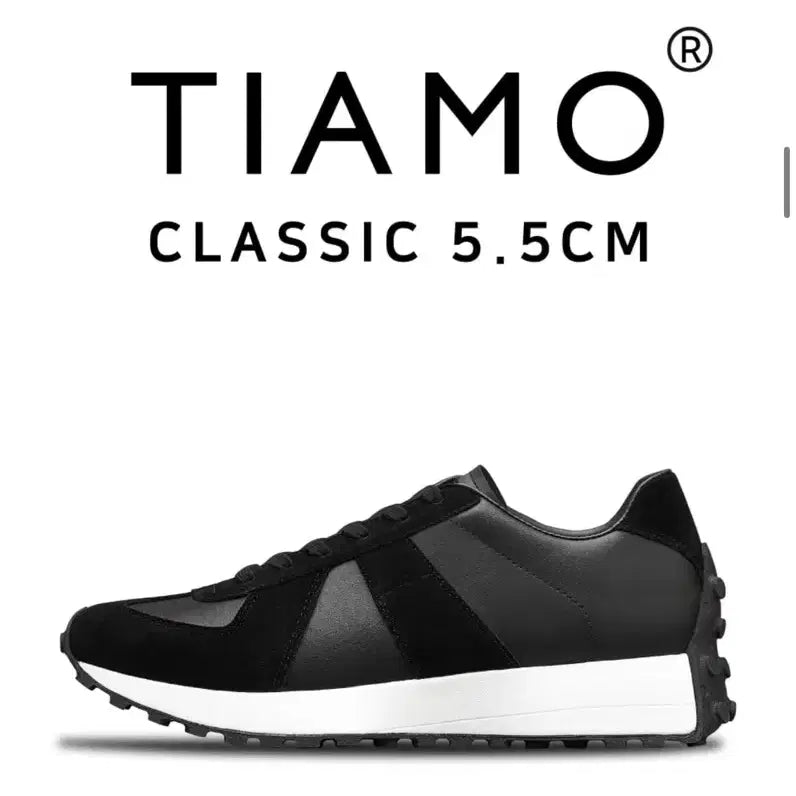 [BUNJANG] Tiamo Classic 5.5cm Sneakers Black / 티아모 클래식 5.5cm 스니커즈 블랙