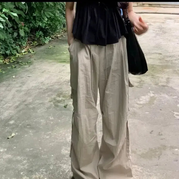 [BUNJANG] Mood9 Cargo Khaki Anorak Pants / 무드나인 -카고 카키 아노락팬츠