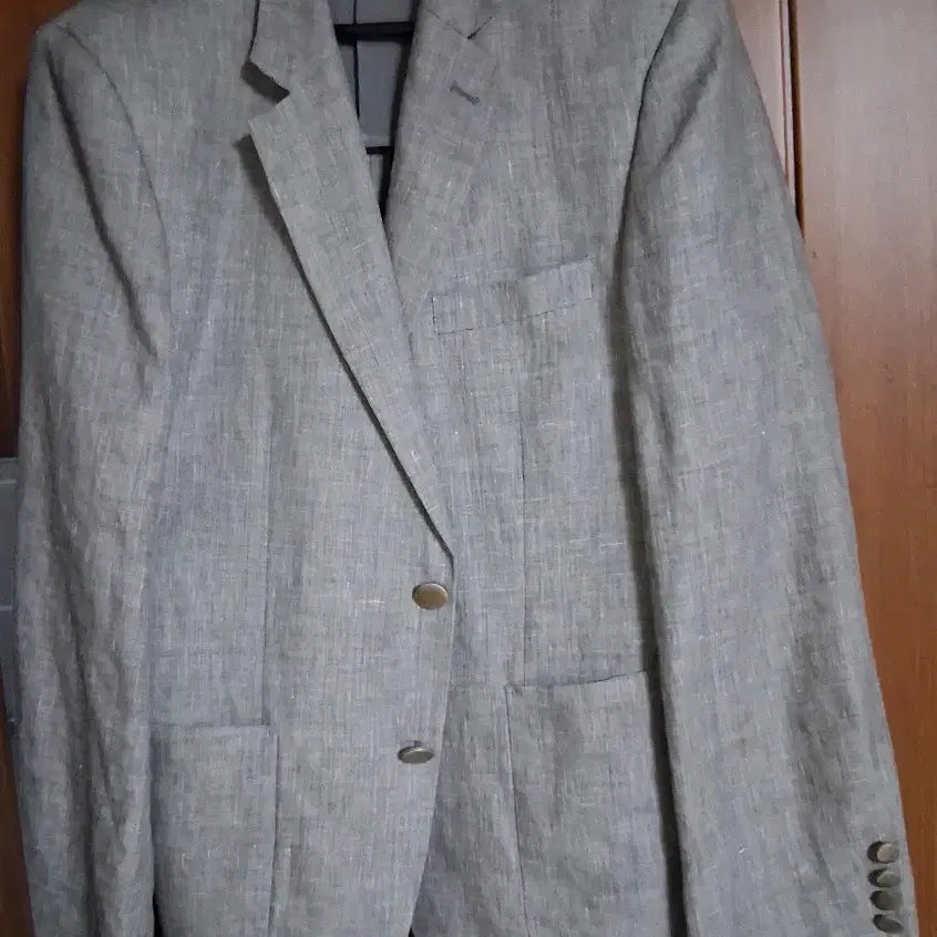 [BUNJANG] INDIAN Linen Jacket - Gray, Slim 105 / INDIAN 린넨 자켓 그레이 / 슬림105