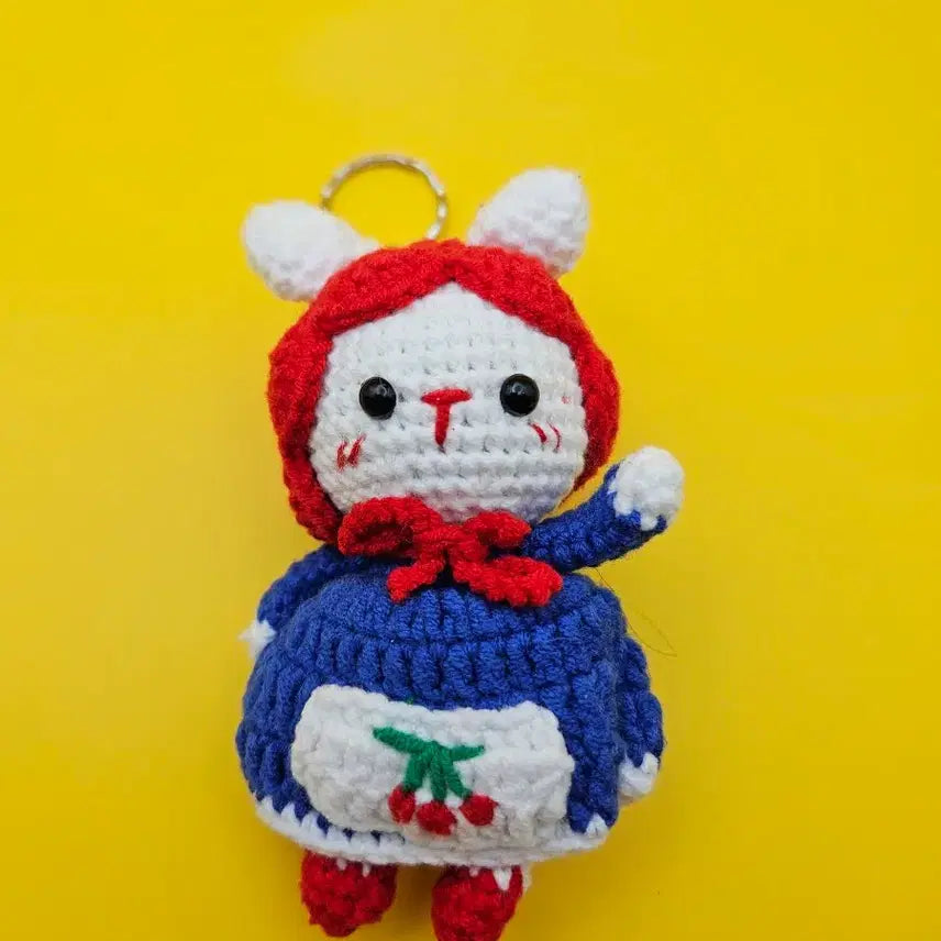 [BUNJANG] Knitted Rabbit Doll Keychain / 뜨개 토끼 인형 키링