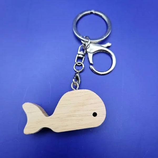 [BUNJANG] Handmade Wooden Whale Keychain / 수제 핸드메이드 나무 고래 키링