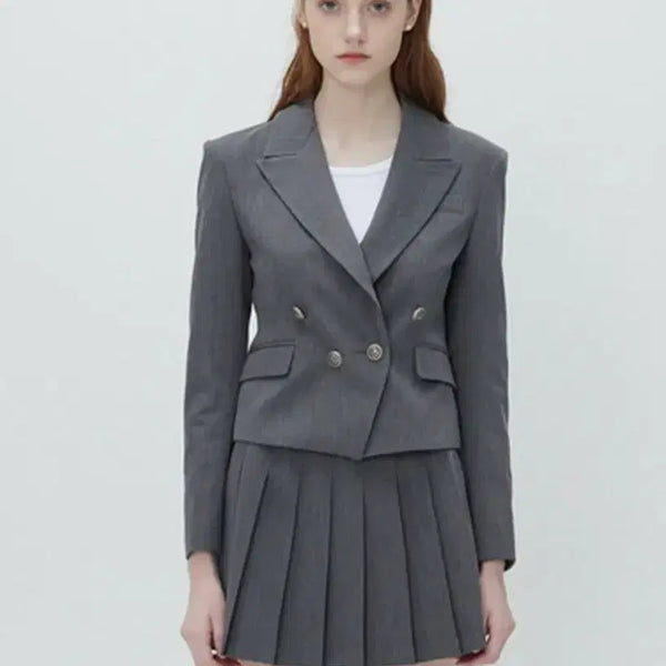 [BUNJANG] Mousoleum Tailored Crop Suit Jacket Gray / 마우솔레움 테일러드 크롭 수트 자켓 그레이