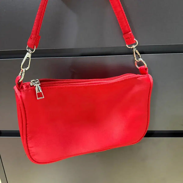 [BUNJANG] Red Pouch Bag with Cross Strap / 레드 포치백
