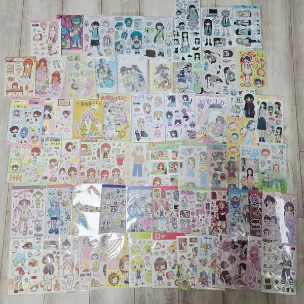 [BUNJANG] Character Stickers 62 Count Bundle Set / (미사용) 인물스티커 62장 일괄(김도시락, 김모양군, 스우, 지구침략, 흰톨등)