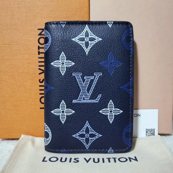 [BUNJANG] Louis Vuitton Monogram Shadow Organizer Card Holder Navy Blue / [신상/새상품급] 26SS 루이비통 쉐도우 오거나이저 카드지갑 네이비 블루